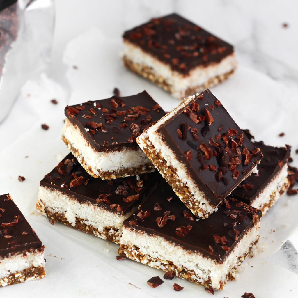 RECIPE: Vegan Coconut Chocolate Slice
