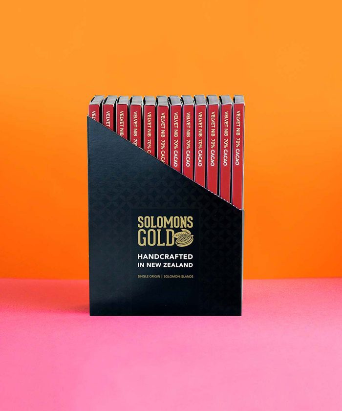 Velvet Nib 70% Chocolate Bar Box - 85g x 12